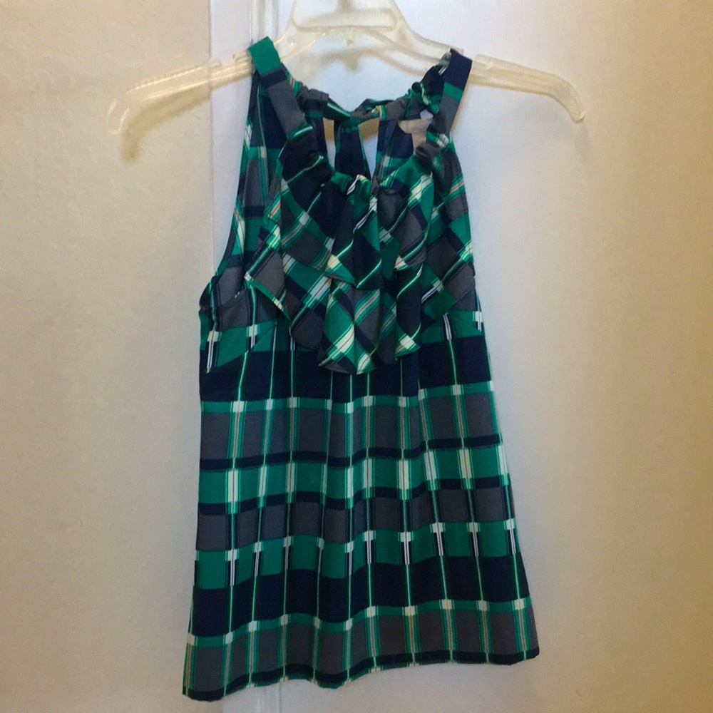 NWOT!  Banana Republic small size short sleeve blouse with ruffles detailing ..